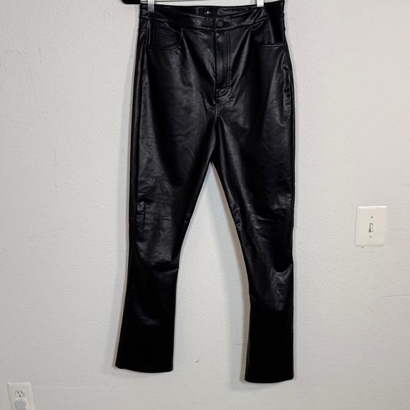 7 For All Mankind Super Stretch Faux Leather Skinny Boot in Black size 32 - Picture 2 of 6